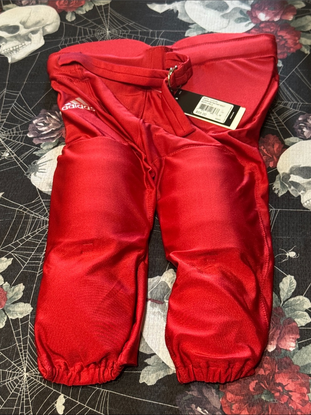 NWT ADIDAS POWER RED INTEGRATED PADDED FOOTBALL PANTS ADULT SIZE MEDIUM
